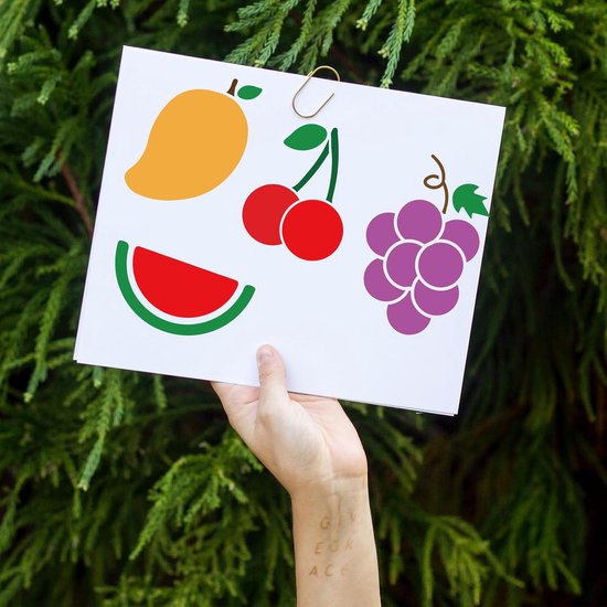 10Pcs Fruit Stencils - Apple - Mango - Lemon - Pear - Grape - Cherry ...
