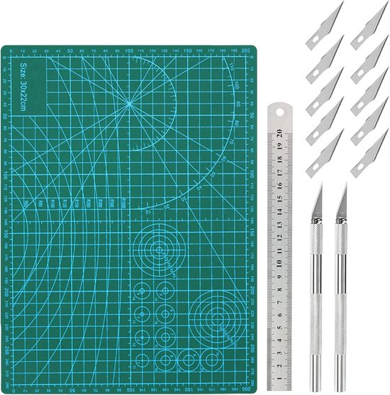 LOKLIK 3-delige Snijmat – Roze – Zelfklevend, Antislip – Standaard Grip – 35,5 X 33 Cm – Voor Vinyl, Karton, Patroonpapier – Inclusief Schraper En Beschermfolie