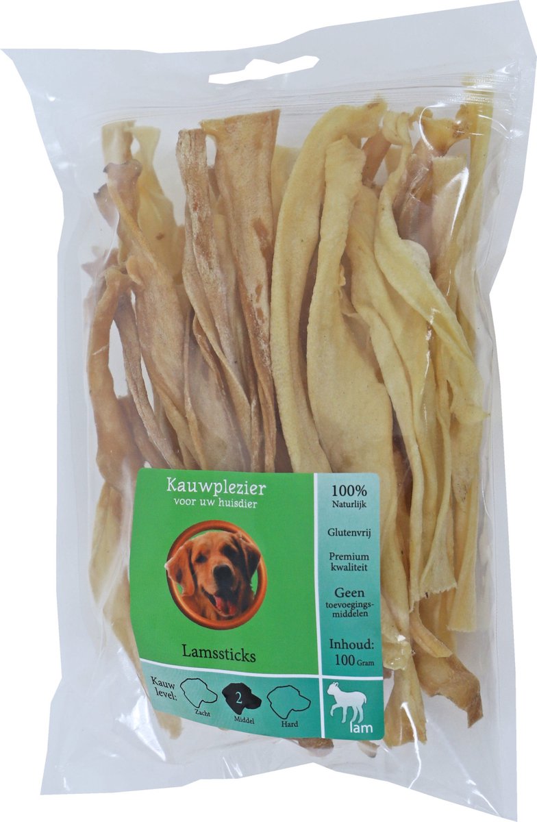 Gebr. De Boon Zak Natuurlijke Snack - Lamssticks - 100 gram