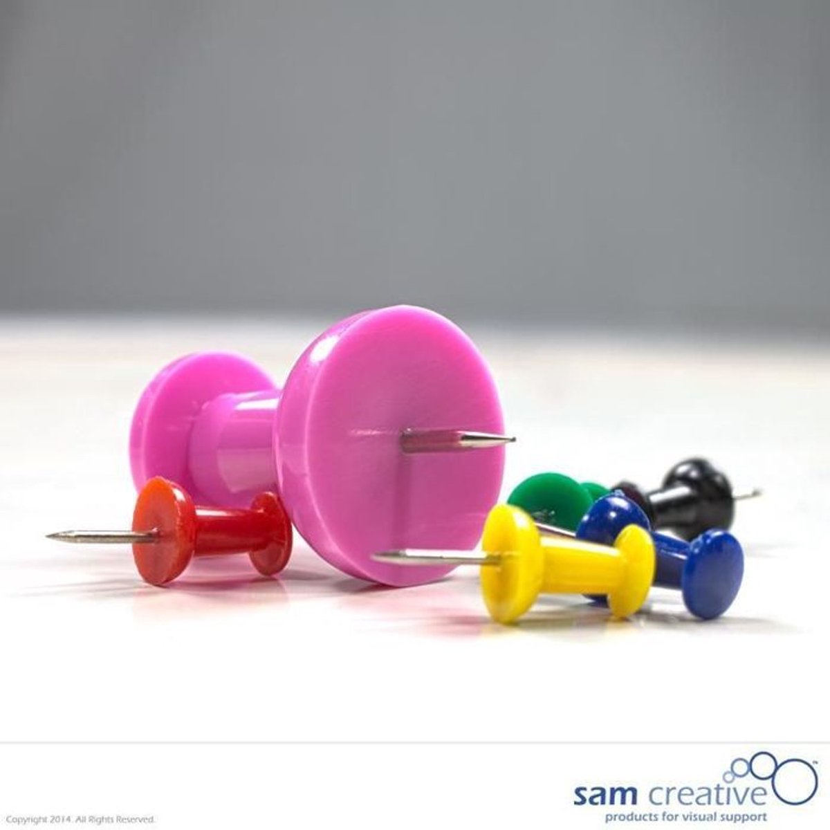 Sam Creative - Prikbord kurk - Punaise - Jumbo - Roze - 8 stuks