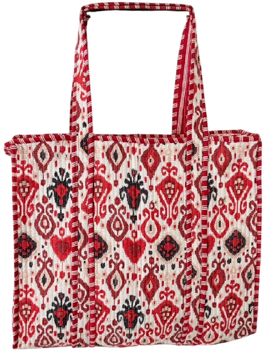 Shoppingbag / Strandtas Kantha Hearts 37x48 cm