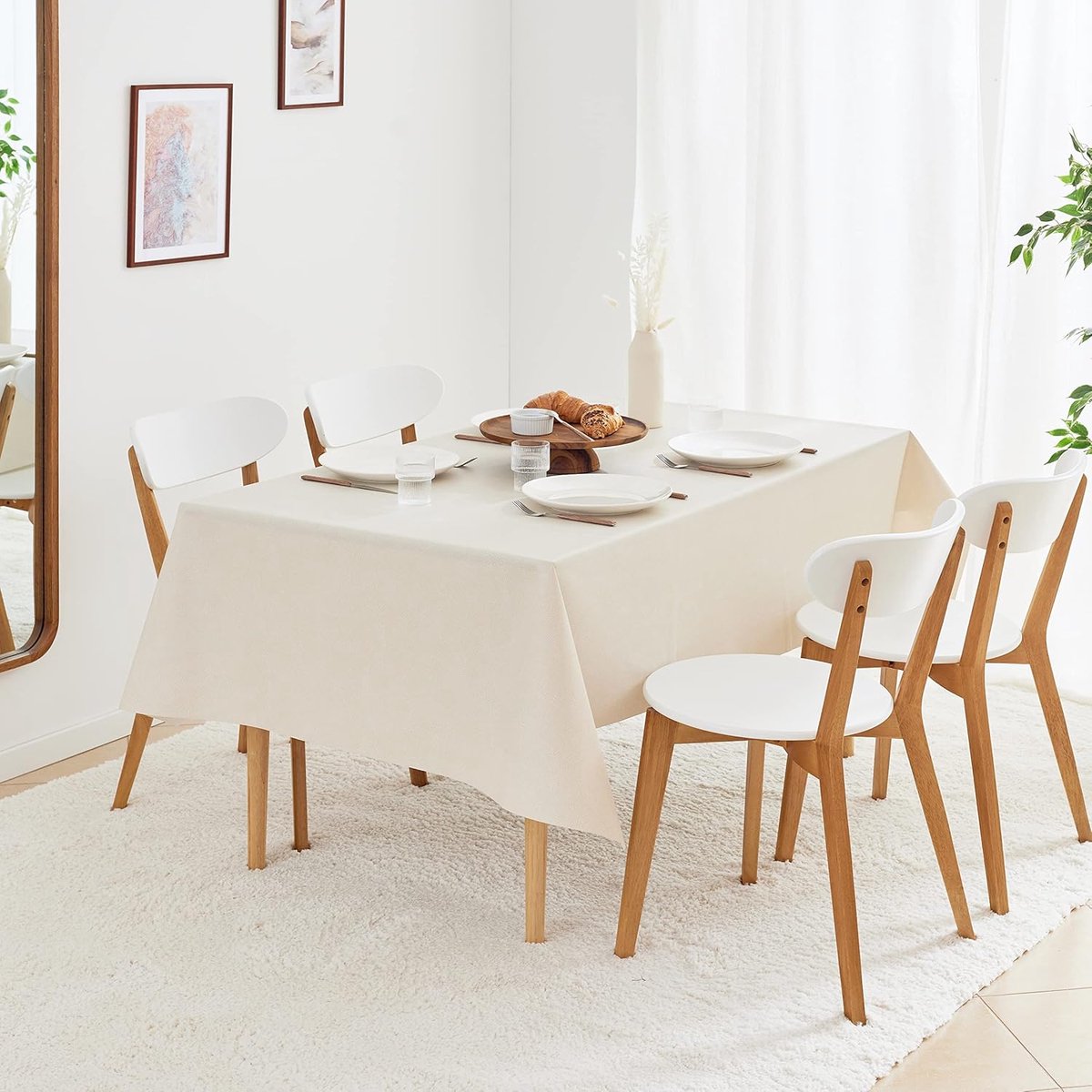 Candala Rond Tafelkleed – 7 cm – PVC – Beige