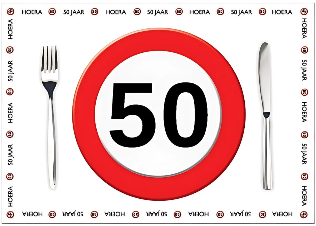 Papieren placemats 50 jaar 10 stuks