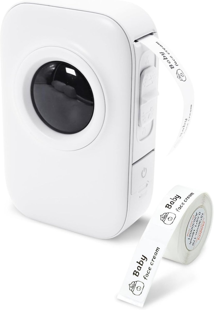 Label Printer Pocket Smartphone Label Maker BT Draadloos Thermisch Afdrukken 203DPI Ondersteuning 15mm Breedte Zelfklevende Tag DIY Date Journal Studie Sticker Compatibel met Android iOS voor