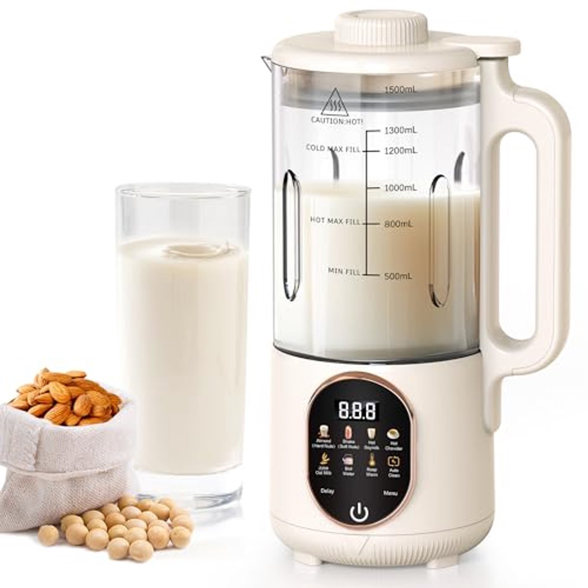 Elektrische Melkopschuimer met 55 oz Capaciteit - Wit