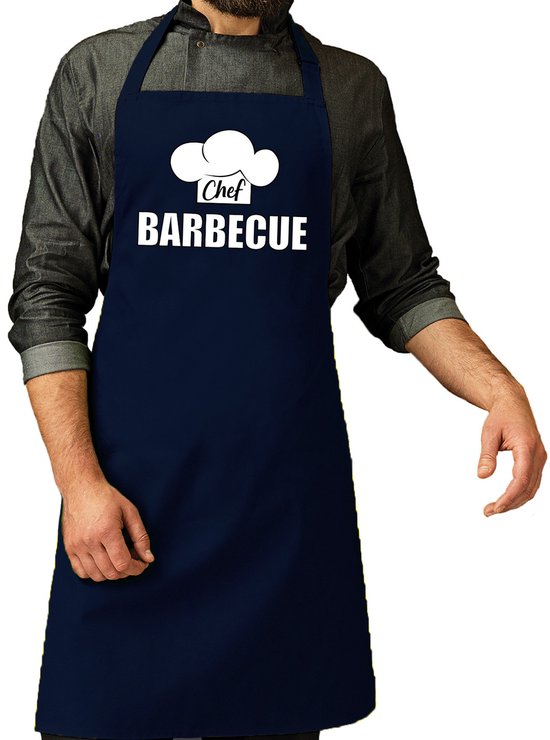 Chef Works English Chef Apron Kookschort - Navy Wit Streep