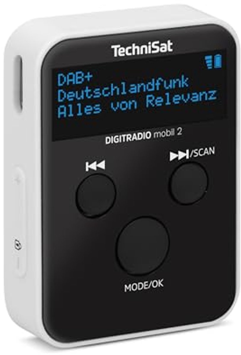 Draagbare DAB+/FM mini-radio met oplaadbare accu, OLED-display en hoofdtelefoon