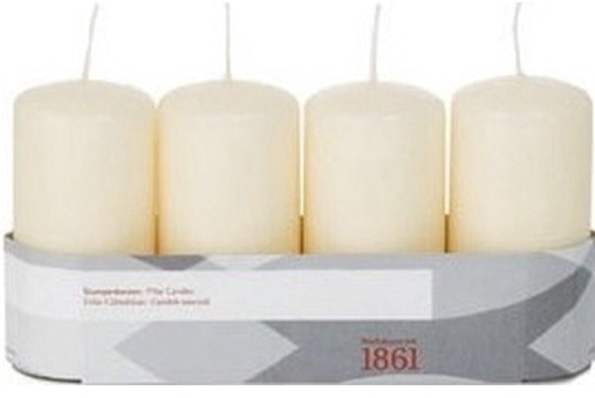 Trend Candles 20x Cremewitte cilinderkaars/stompkaars 5 x 10 cm 18 branduren - Geurloze kaarsen - Woondecoraties