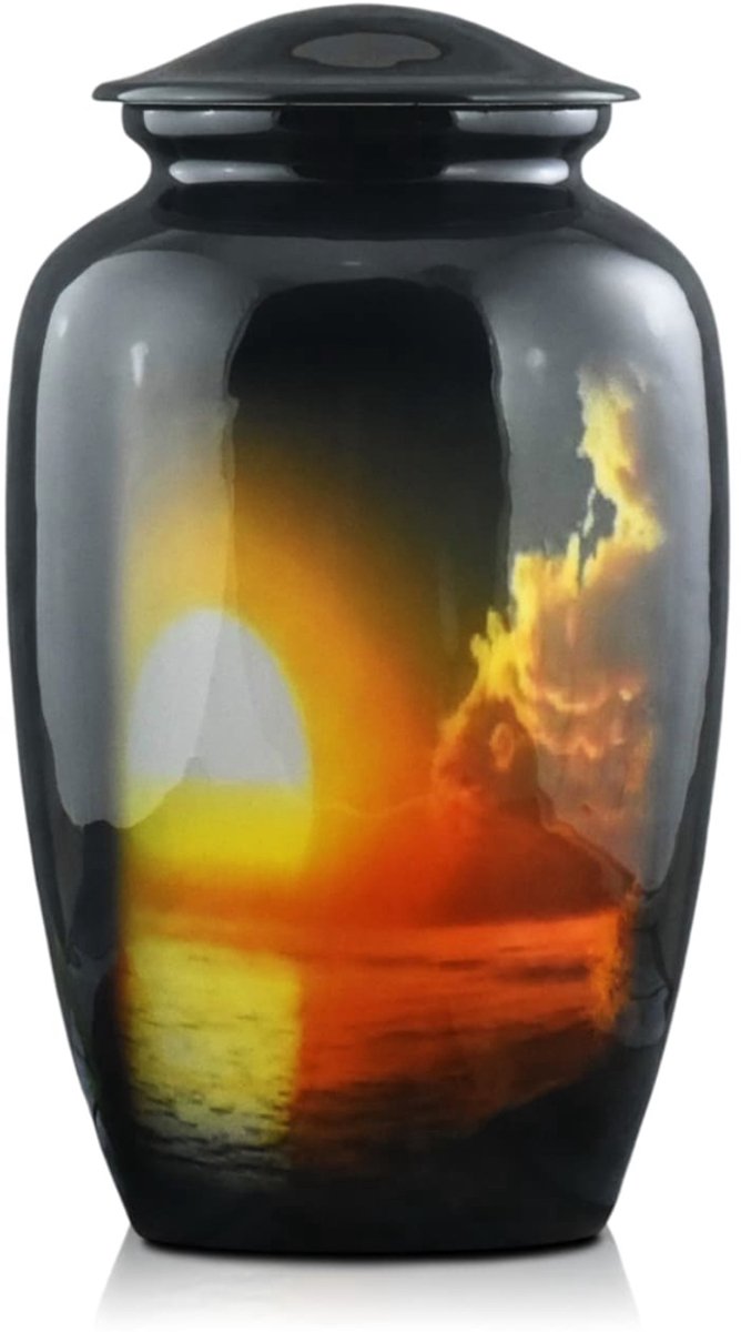 Akerz urn zon en zee - 3.5 Liter - Crematie Urn - Voor Huisdieren of Menselijk As - Crematie As - Urn - Begrafenis