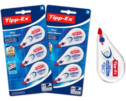 Tipp-Ex Correction Mini Pocket Mouse Rubans Correcteurs (Très Résistants) - 6 m x 5 mm, Lot de 2 Blisters de 3
