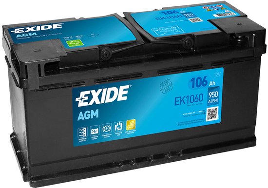 Exide Start-stop Agm Ek1060 Agm-accu Transparant