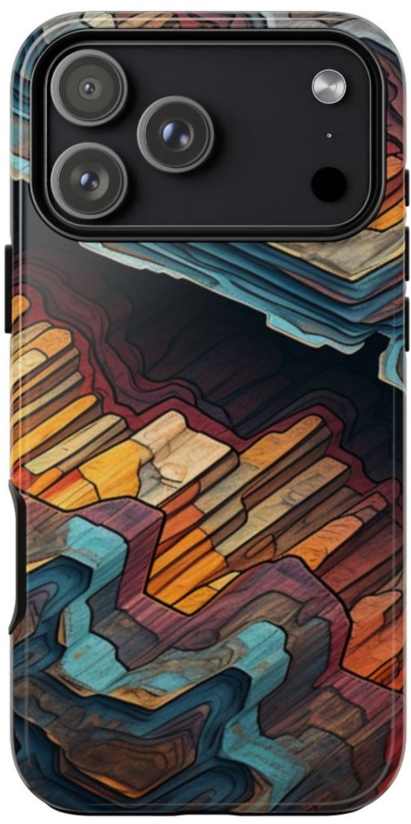Gelaagde Abstracte Geologische Textuur – Telefoonhoesje Geschikt voor iPhone 17 Pro Max