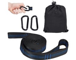 Doodadeals® Hangmat Bevestigingsset – Ophangsysteem – Ophangset – Hangstoel – 200 kg – 2x Boomband & Haken