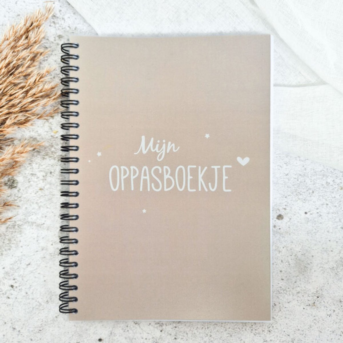 Oppasboekje | invulboek | gastouder, opvang of opa/oma | heen- en weer boekje | beige - zand