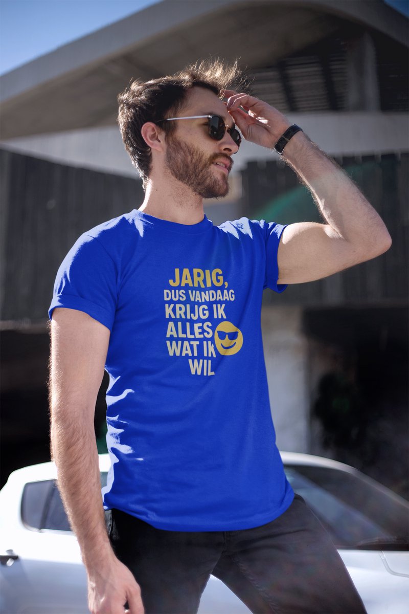 Krijg Wat Ik Wil - Verjaardag T-shirt Blauw - Grappig T-shirt - Maat M - Verjaardag Cadeau Mannen - Limited Edition