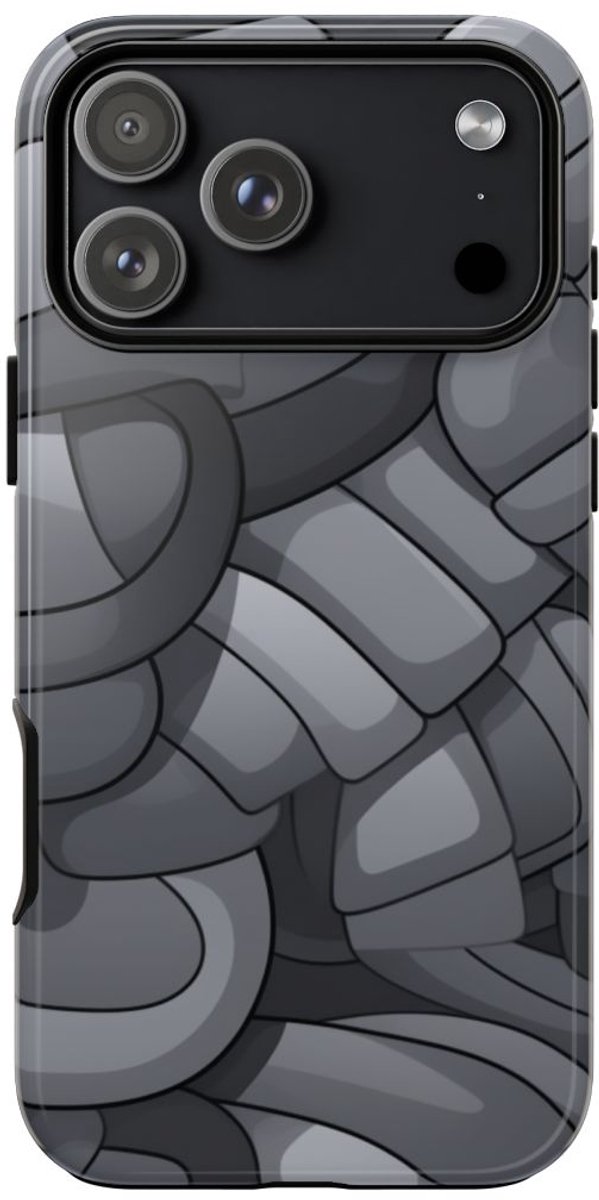 Grijs Abstract Buispatroon – Telefoonhoesje Geschikt voor iPhone 17 Pro Max