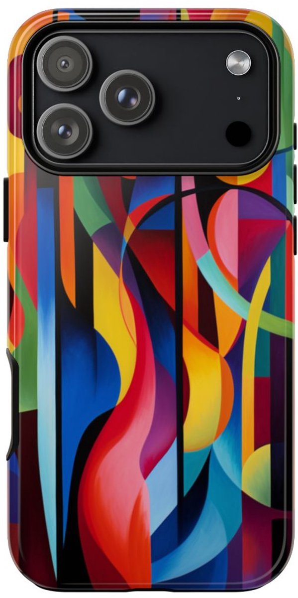 Kleurrijk Abstract Geometrisch Ontwerp – Telefoonhoesje Geschikt voor iPhone 17 Pro Max