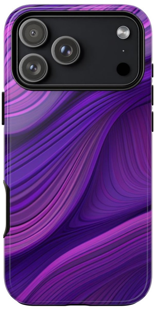 Paars Golvend Patroon – Telefoonhoesje Geschikt voor iPhone 17 Pro Max