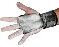 JerkFit Wodies 2-in-1 Wrist Wraps – Handgrepen met polssteun – Volledige palmbescherming – Voor gewichtheffen, WODs, calisthenics & gymnastiek – Zwart – Maat L