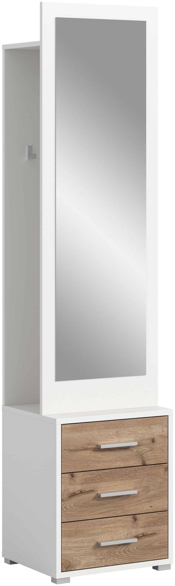 Furnilux Polo kapstok staande kapstok Nox Eiken NB wit NB - 38x45x190cm wit, eiken