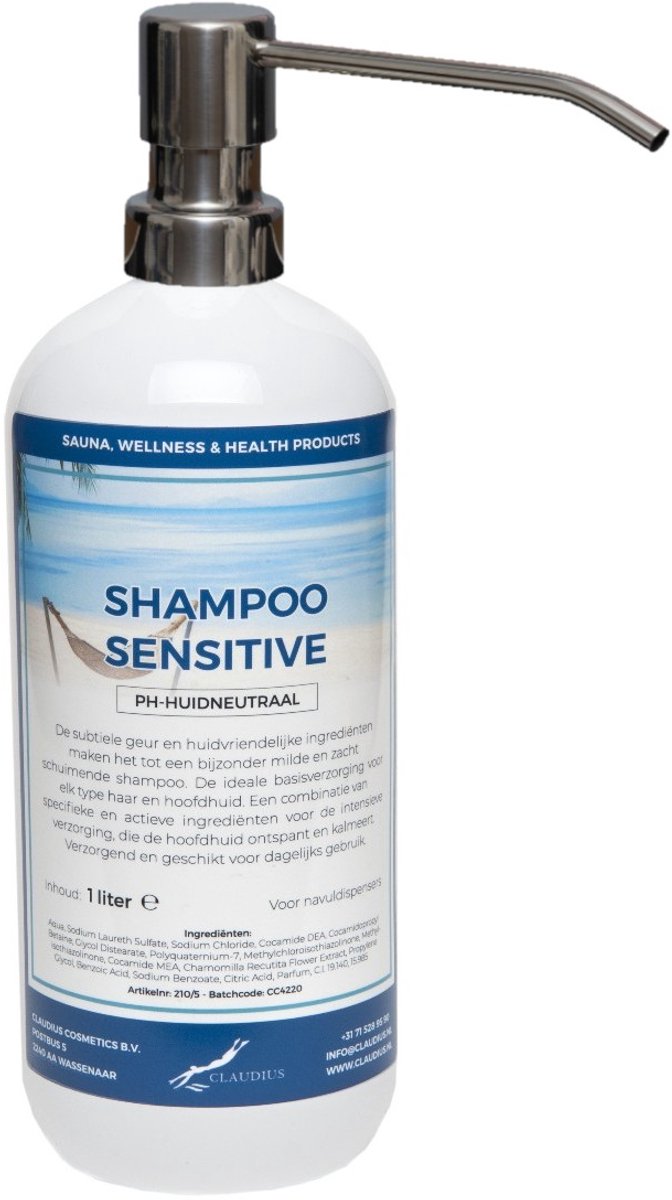 Shampoo Sensitive Care - 1 liter met zilveren pomp - Haarverzorging