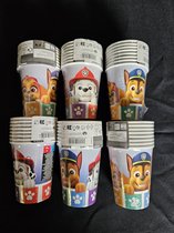 Paw Patrol thema feest drinkbekers - 48x stuks - 250 ml - karton - Kinderverjaardag/kinderfeestje
