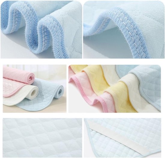 3-pack waterdichte babyverschoonmatjes - milieuvriendelijk katoen, ademend, wasbaar, herbruikbaar - 3 per verpakking - 60*70 cm van Merkloos — afbeelding 4