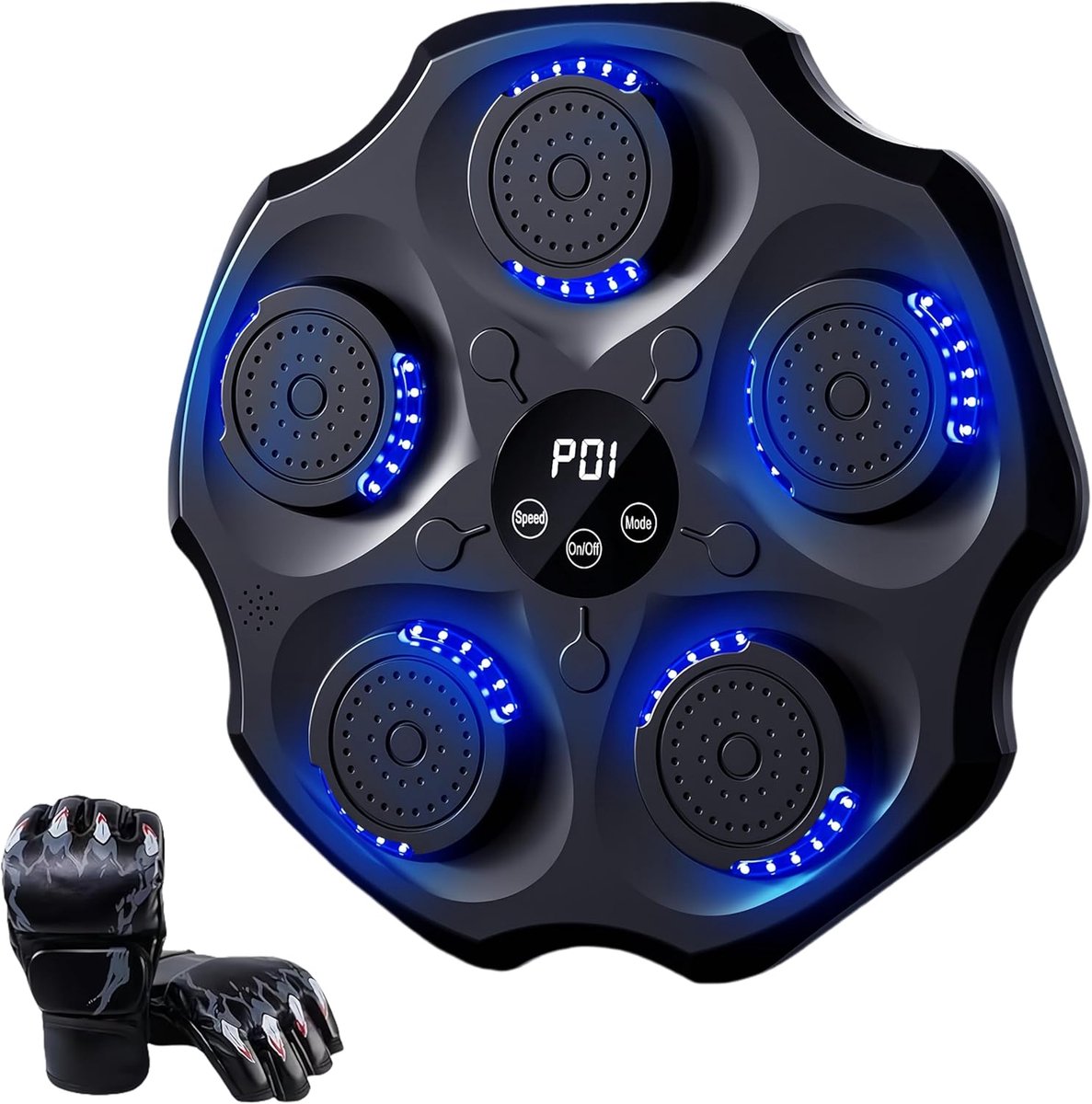 Namajunas - Boxing machine - Boksmachine met muziek en Licht - Boksmachine voor Volwassenen en Kinderen - Inclusief Bokshandschoenen - Boxing training - Bokszak - Boksbal - 9 standen & 9 snelheden