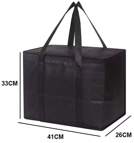 Geïsoleerde Koeltas - Koeltas - Opvouwbare koeltas - Met bodempaneel - Stevig Polyester Materiaal - Lunchtas - Picknicktas - Koeltas Lunch - Koeltassen - Geïsoleerde tas voor kamperen, picknicken, winkelen, auto, barbecue - 41*33*26cm - Zwart van Bo-Camp — afbeelding 2