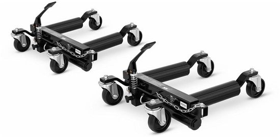 Chariot hydraulique pour voiture - Déménageur de véhicule - Dépanneuse - Chariot élévateur - Chariot de déménagement - Hauteur réglable 38-66 cm - Charge maximale 680 kg par pièce