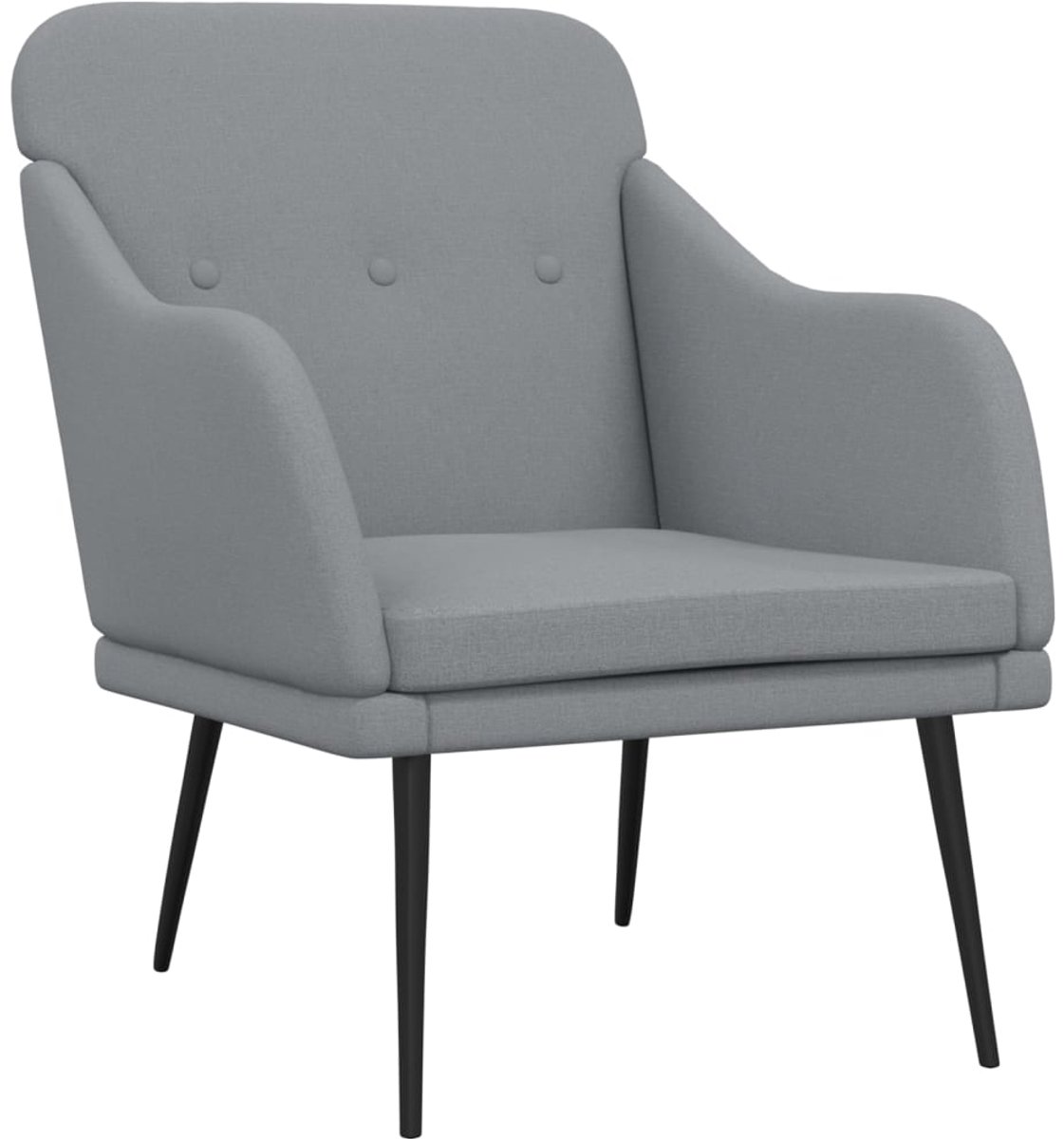 vidaXL Fauteuil - 63x76x80 - cm - stof - lichtgrijs
