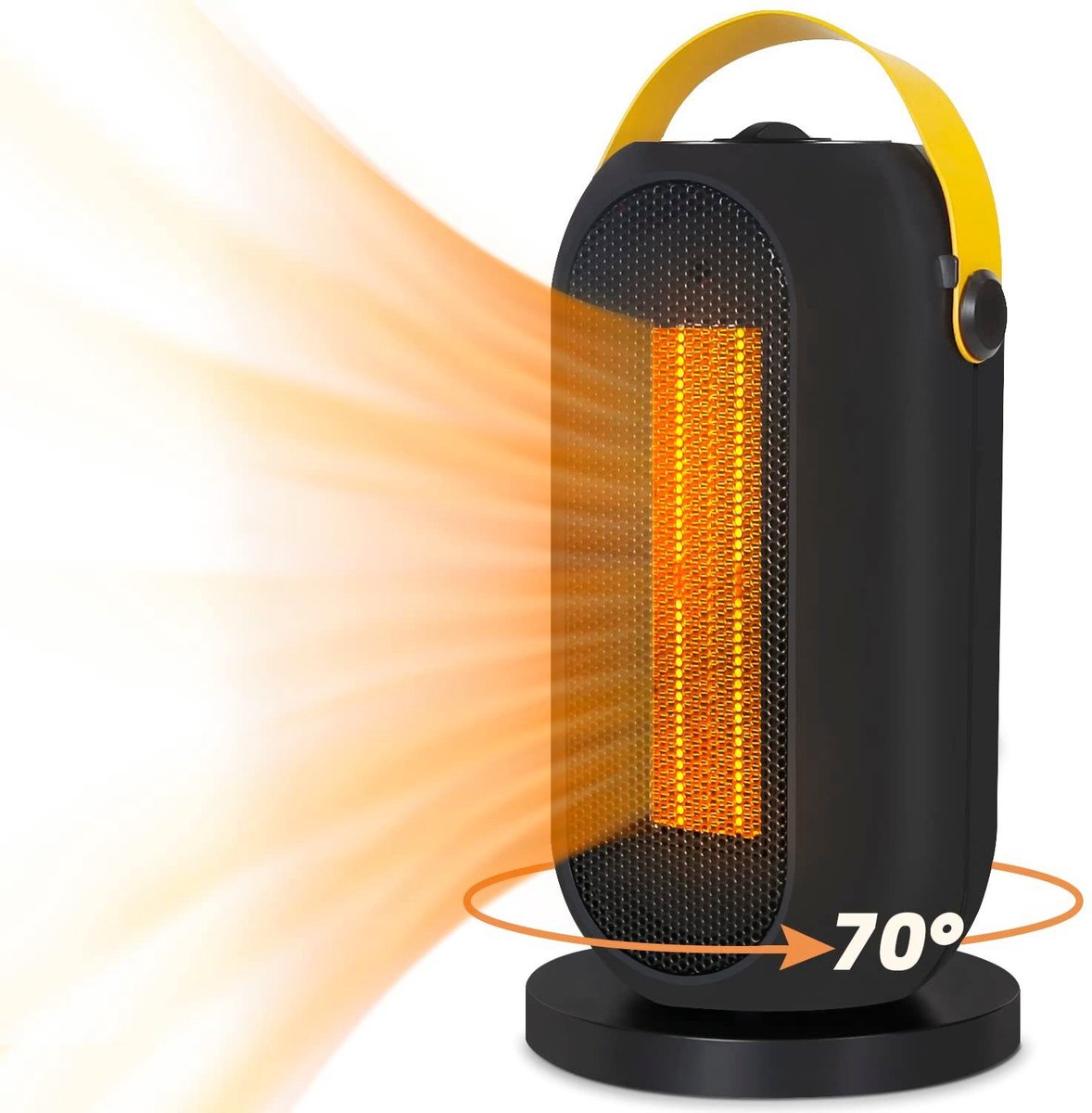 NETTLIFE - Elektrische Kachel - Keramische Ventilatorkachel - Keramische Kachel - 1200W - Heater - 3 Standen - 70° Draaifunctie - Elektrische Verwarming - Zwart