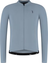 BBB Cycling Essence LS - Fietsshirt Heren Lange Mouwen - 10-15 °C - Ademend MTB en Wielrenshirt met 3 Achterzakken - IJs Blauw