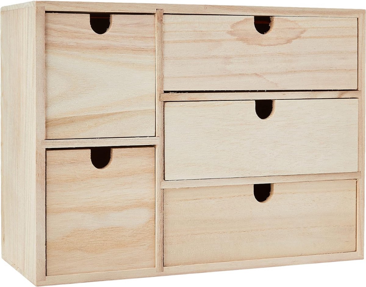 Ladenkastje - Ladeblok Bureau Organizer - Archiefkast - Beige