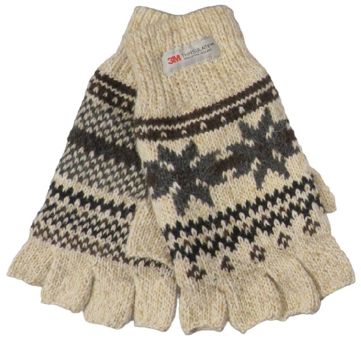 Thinsulate handschoen heren halve vingers - 30% wol