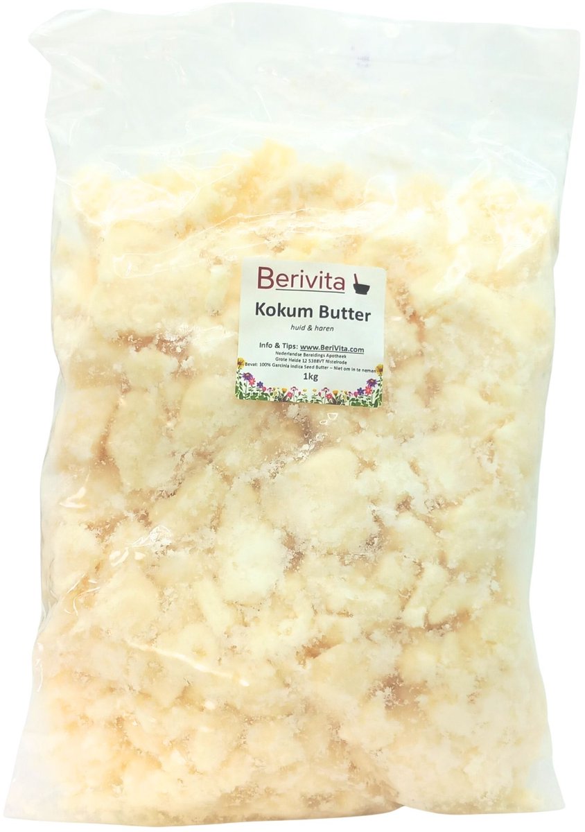Kokum Butter 1kg - Huid en Haren - Ongeraffineerde, Pure en Onbewerkte Kokumbutter