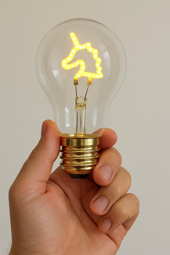 Mood BY DRESZ - Oplaadbare LED Filament Lamp - Unicorn LED Neon Lamp - Decoratieve Tafellamp - USB-C Oplaadbaar - ( Let op! Decoratie lamp ) Unicorn Led lamp⌀ 7x12CM — afbeelding 4