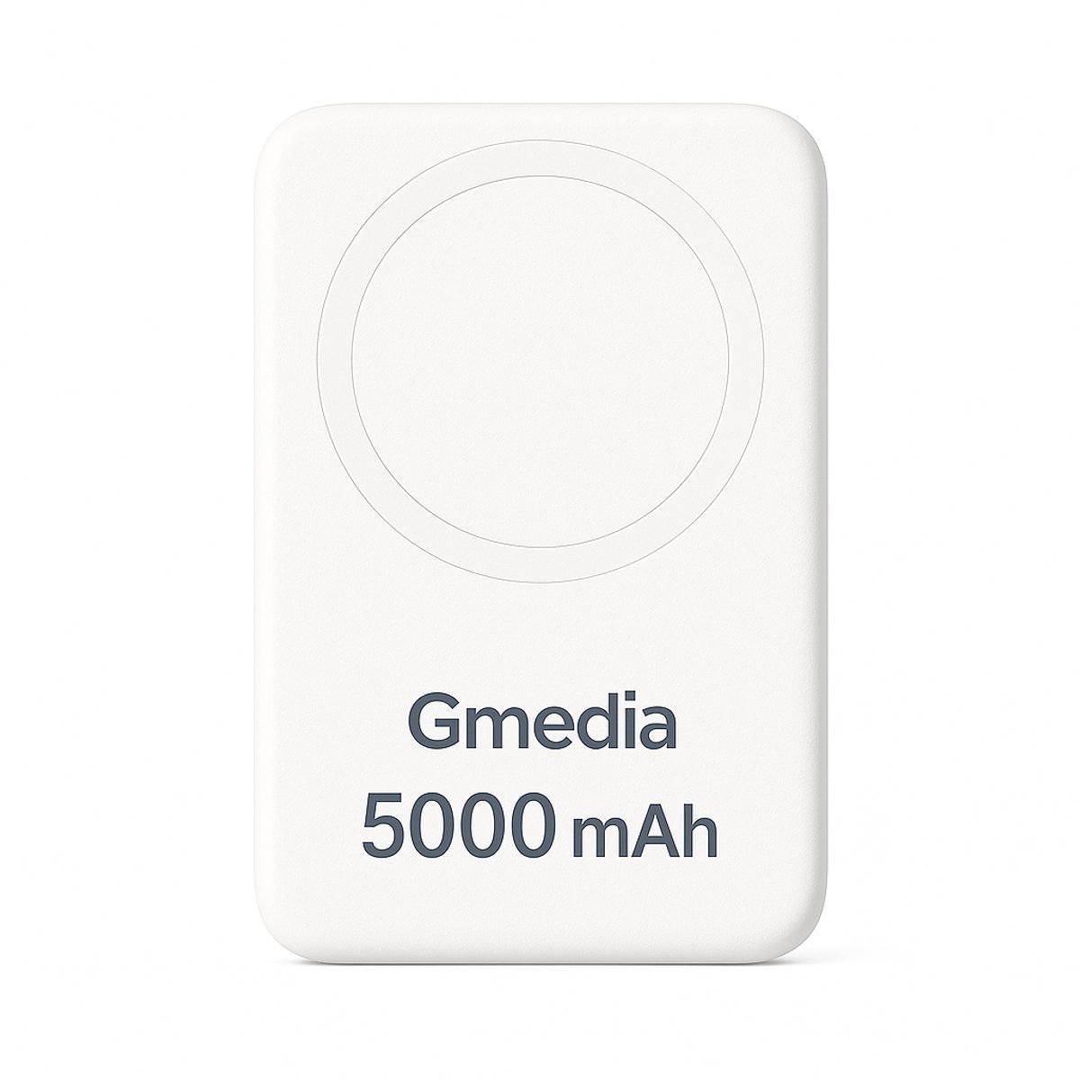 Gmedia Powerbank 5000 mAh – Wit – Compacte Draadloze Magnetische Oplader – Veilig & Lichtgewicht - Noodpakket - Geschikt voor MagSafe - wit