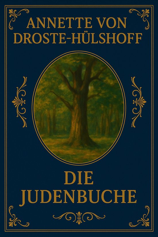 Boek 'Die Judenbuche' van Annette von Droste-Hülshoff met een illustratie van een oude boom in een bos.
