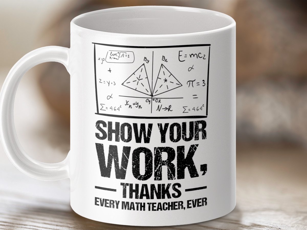 Mok - Wiskunde Leraar Cadeau, Show Your Work, Grappige Mok, Math Mug, Wiskunde Formules, Ideaal Cadeau voor Leraar, School Mok, Student Mok