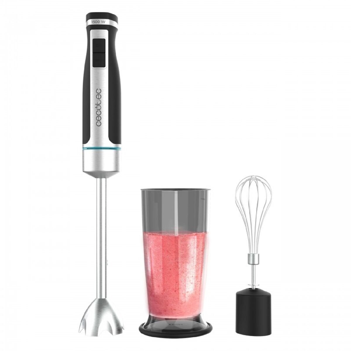 Cecotec PowerGear 1500 XL Cream Staafmixer 1500 W Zwart, Roestvrijstaal