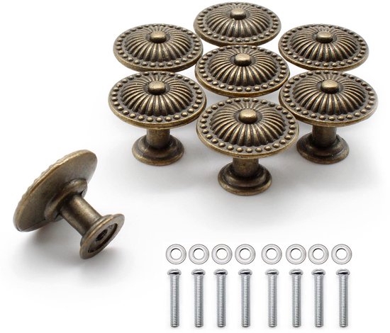 MOROBOR Ronde kastknoppen, 2 stuks gouden ladeknoppen met zinklegering basis enkele gat, gouden deurgrepen voor kast, kledingkast, dressoirlade, meubeldecoratie met schroeven
