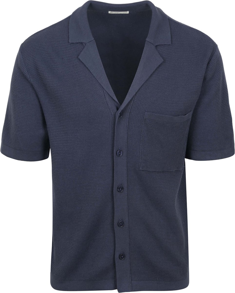 KnowledgeCotton Apparel Knitted Top Donkerblauw - Maat L - Heren