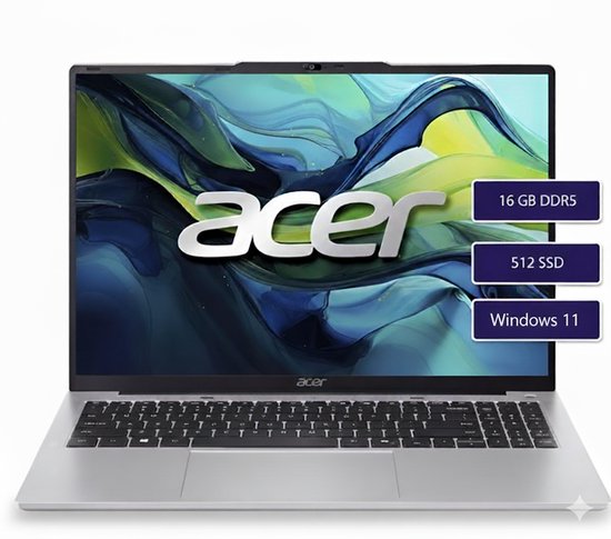 Acer Aspire Lite - 16.1" WUXGA - Intel Core i3-1305U - 16GB DDR5 RAM - 512GB SSD - Windows 11 Professional - 2 jaar garantie - Acer - Hoofdafbeelding