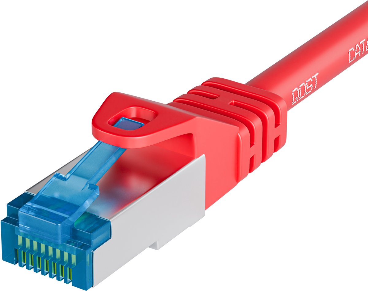 Qost - CAT6A 10G internetkabel - LSZH / UTP - 10 Gbps / 500 MHz - RJ45 Connectoren - Patchkabel / Netwerkkabel - 7.50 meter - Rood
