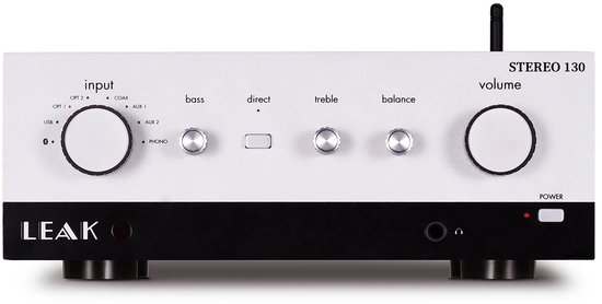 Leak Stereo 130 Versterker – Bluetooth streaming - MM phono-ingang - Verfijnde Audiokwaliteit - Zilver