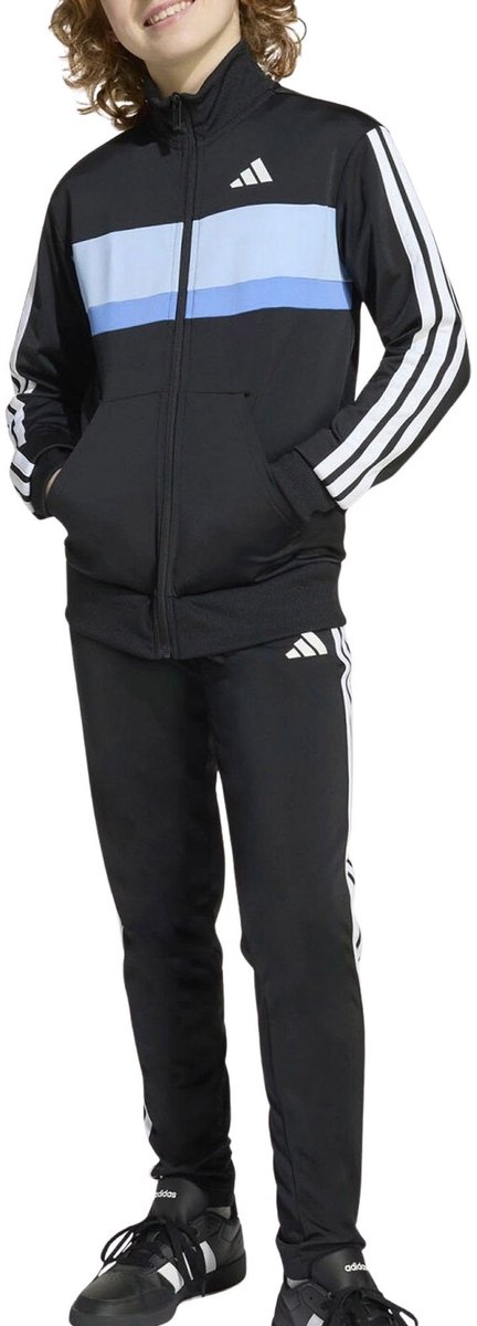 Adidas Tiberio 3-Stripes Trainingspak Junior Zwart