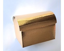 12 grote cadeau doos GOUD schatkist-vorm traktatie-doos voor snoepjes of bonbons of koek om uit te delen bij verjaardag, huwelijk, babyshower of doop.
