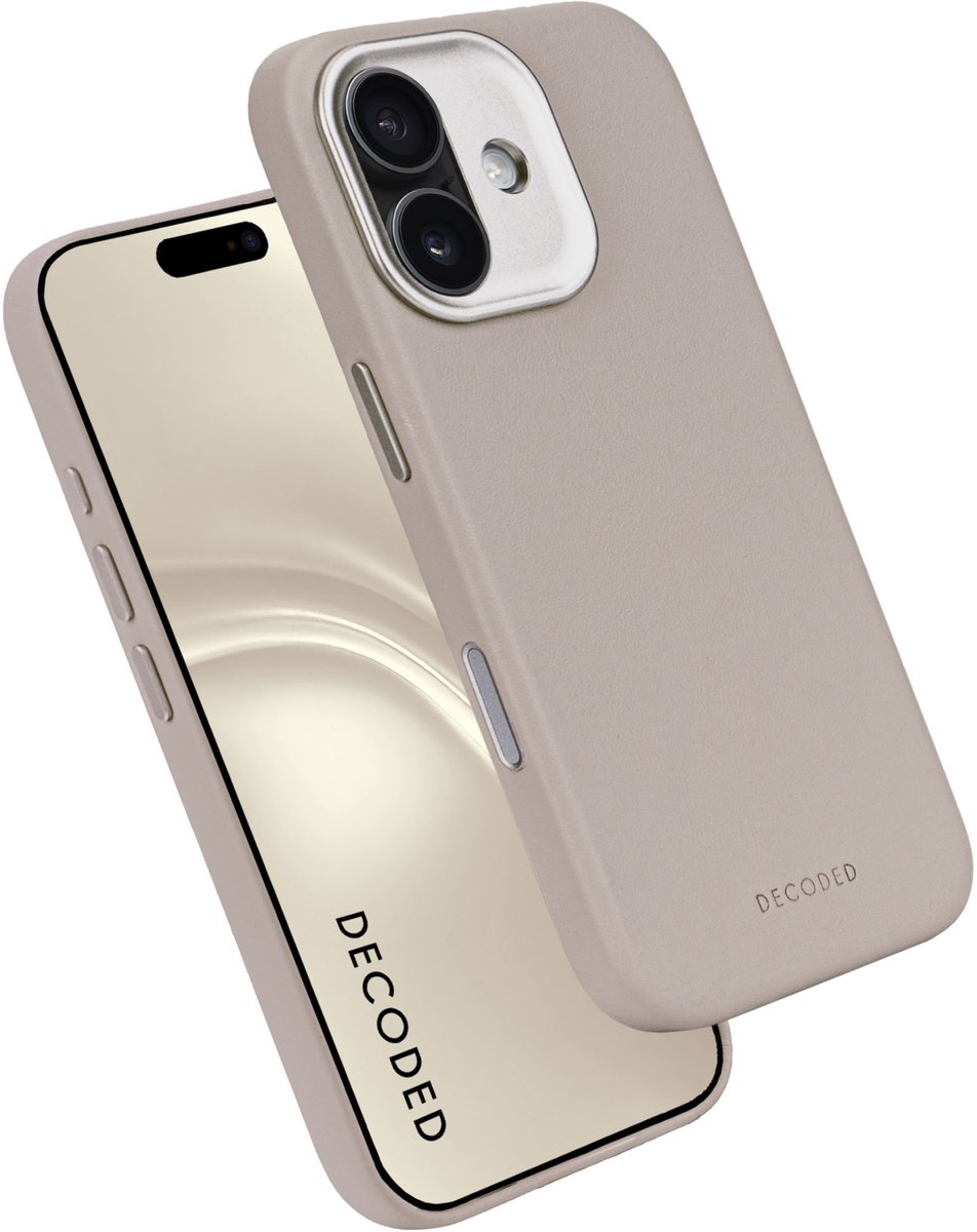 DECODED Leren Hoesje Geschikt voor iPhone 17 - Gemaakt van Premium ECCO Leer - Geschikt voor MagSafe - Clay Beige