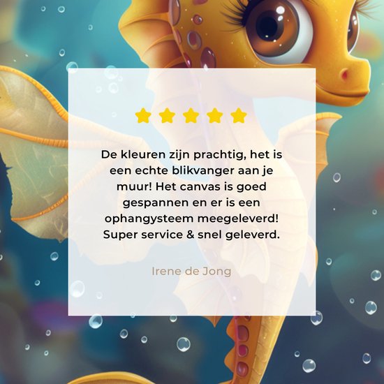 Tableau sur toile 80x120 cm - Décoration murale chambre d'enfant Hippocampe - Sous-marin - Animaux aquatiques - Océan - Décoration murale chambre bébé - Décoration chambre garçon et fille - Accessoires Bébé - Peintures